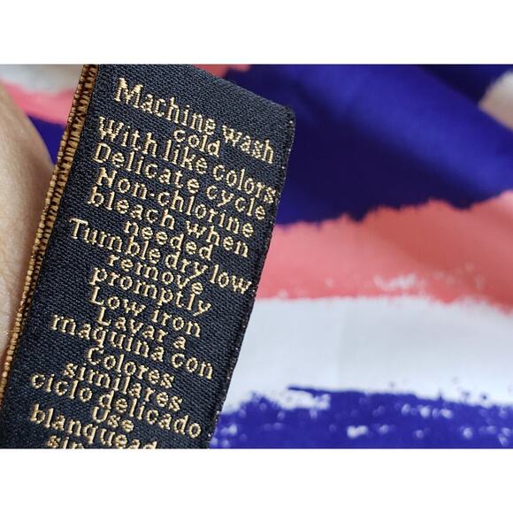 Grass Collection Shift Dress Womens Large Blue White Kimono Sleeve V Neck - Picture 7 of 13